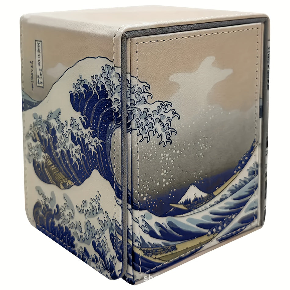 200-Card Starry Sky Pattern Card Box | Faux Leather, Flip Top Closure, Suitable for Collecting Card Games, Non-water Resistant