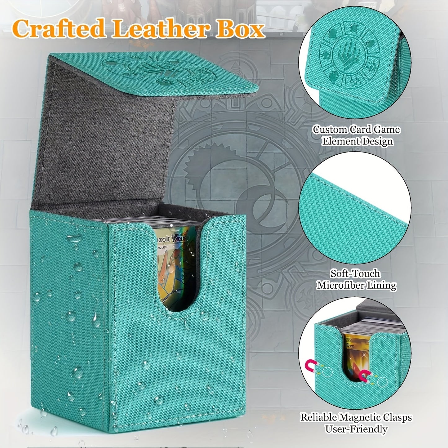 Card Box, 150+ Storage Space, with 50 Card Sleeves, Advanced Collection Edition MTG Card Box, Suitable for Trading Card Games Yugioh, etc