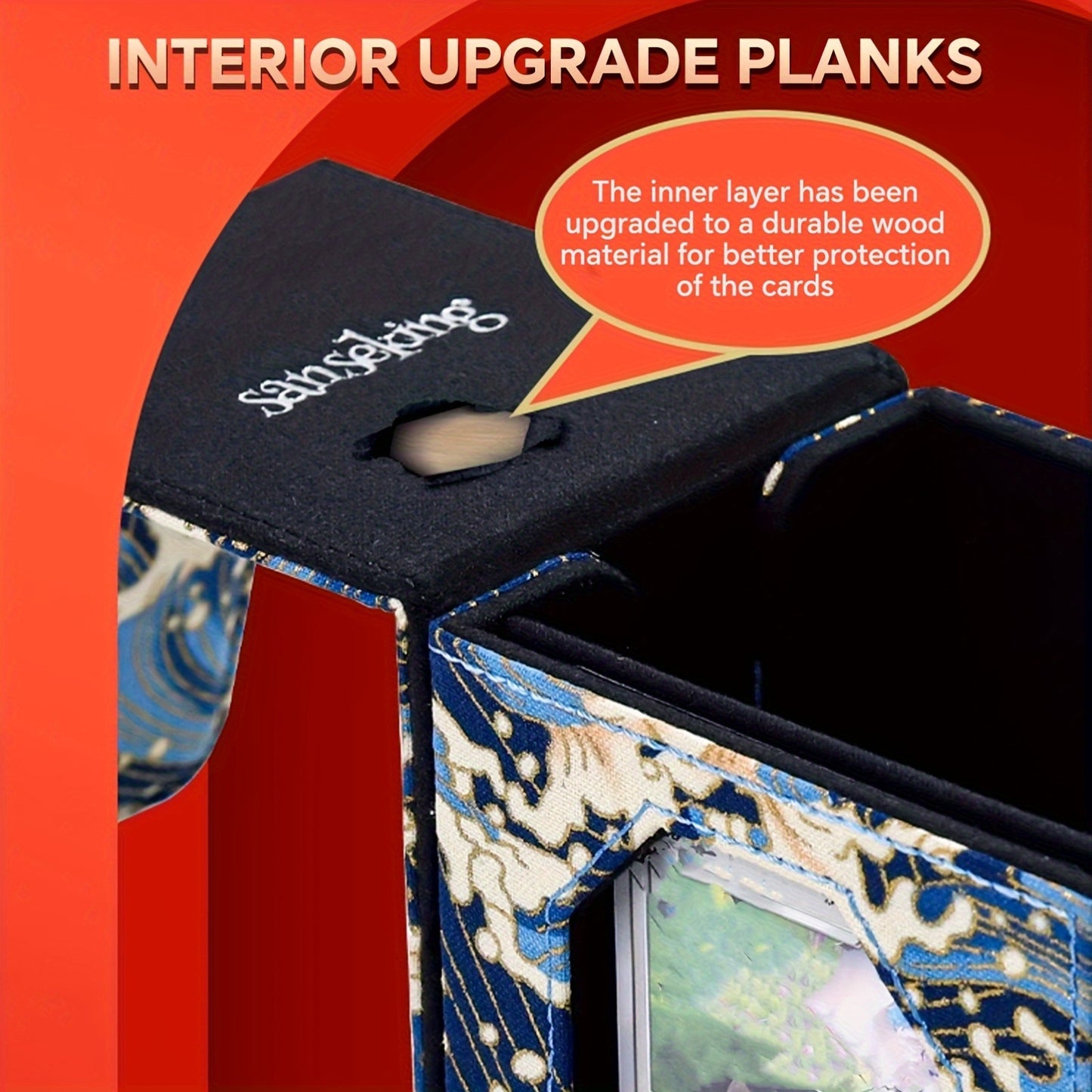 Caja premium magnética para cartas con ventana de exhibición, diseño asiático – 1 unidad