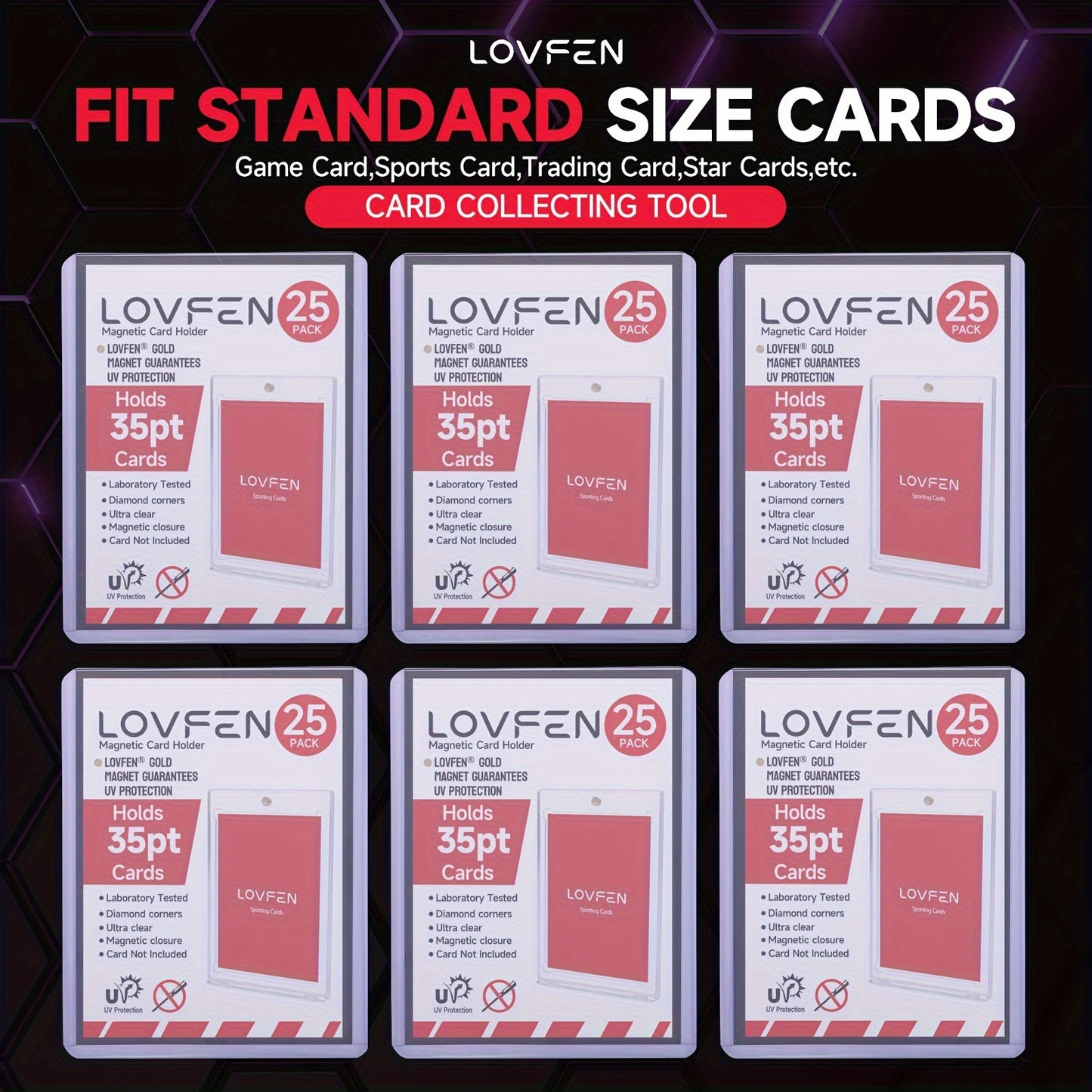 LOVFEN - 100 Count 35Pt Top Load for Cards -Clear, Durable 35Pt PVC Material, Protective And Acid-Free, 1 Packs of 100 - Ideal for Storing And Displaying, Halloween Christmas Gifts