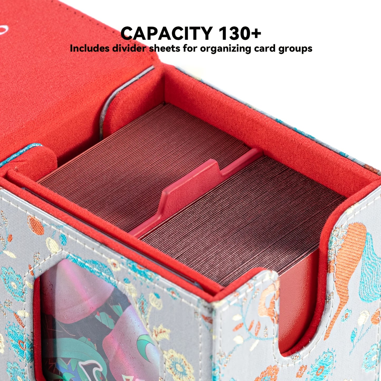 [Sanseking] 2026 New Brocade Deck Box | Chinese Style Sateen Magnetic Game Card Case With Display Window, Suitable For 130+ Sport Star Cards, Ideal For Birthday Gifts & Board Games