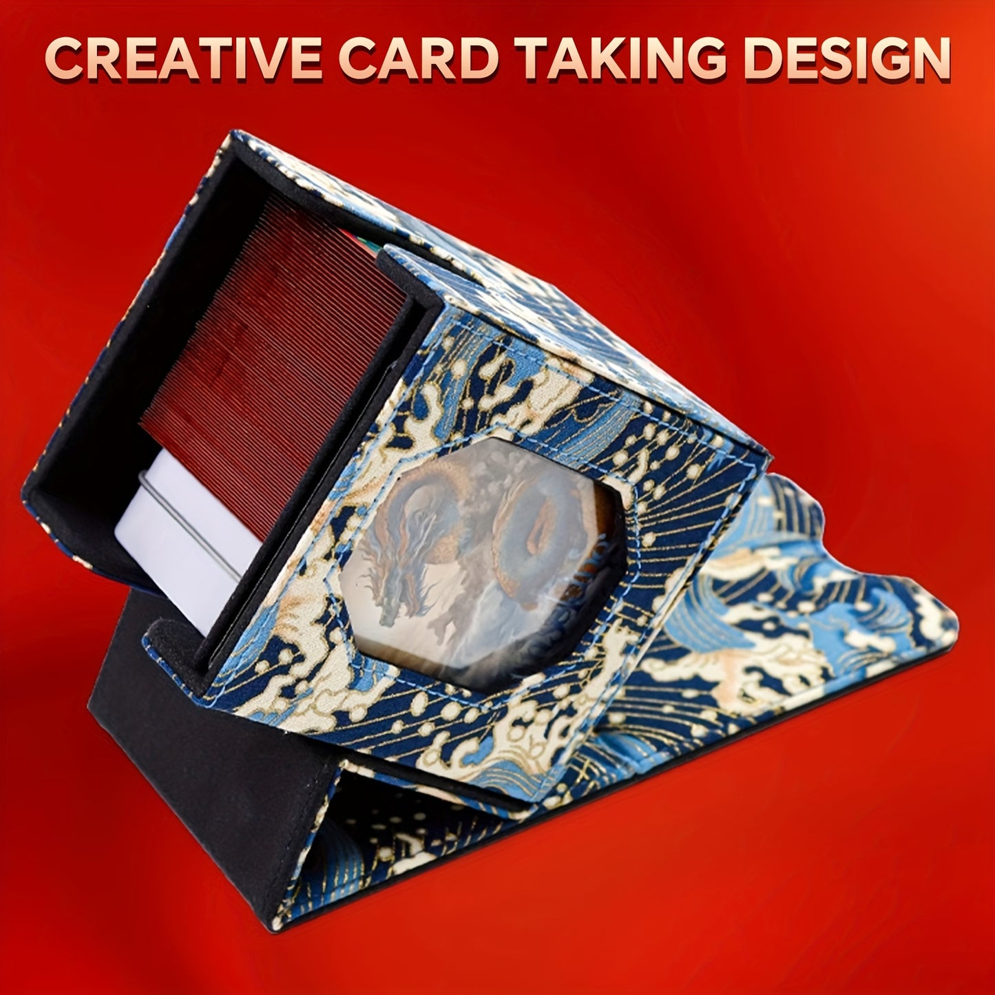 Caja premium magnética para cartas con ventana de exhibición, diseño asiático – 1 unidad