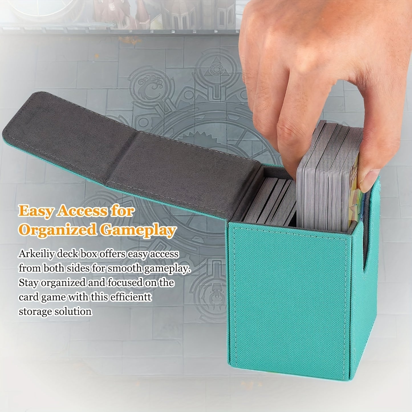 Card Box, 150+ Storage Space, with 50 Card Sleeves, Advanced Collection Edition MTG Card Box, Suitable for Trading Card Games Yugioh, etc