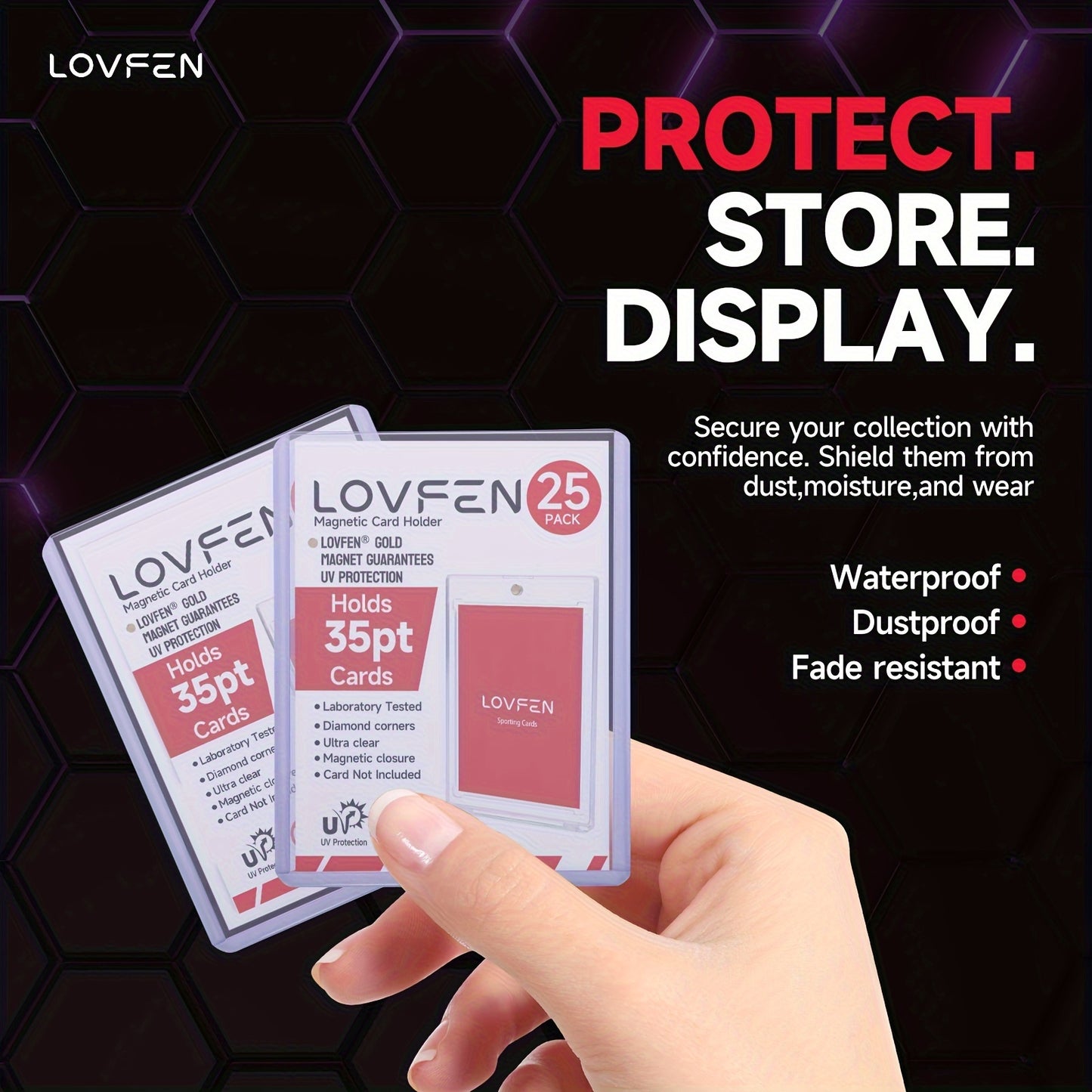 LOVFEN - 100 Count 35Pt Top Load for Cards -Clear, Durable 35Pt PVC Material, Protective And Acid-Free, 1 Packs of 100 - Ideal for Storing And Displaying, Halloween Christmas Gifts