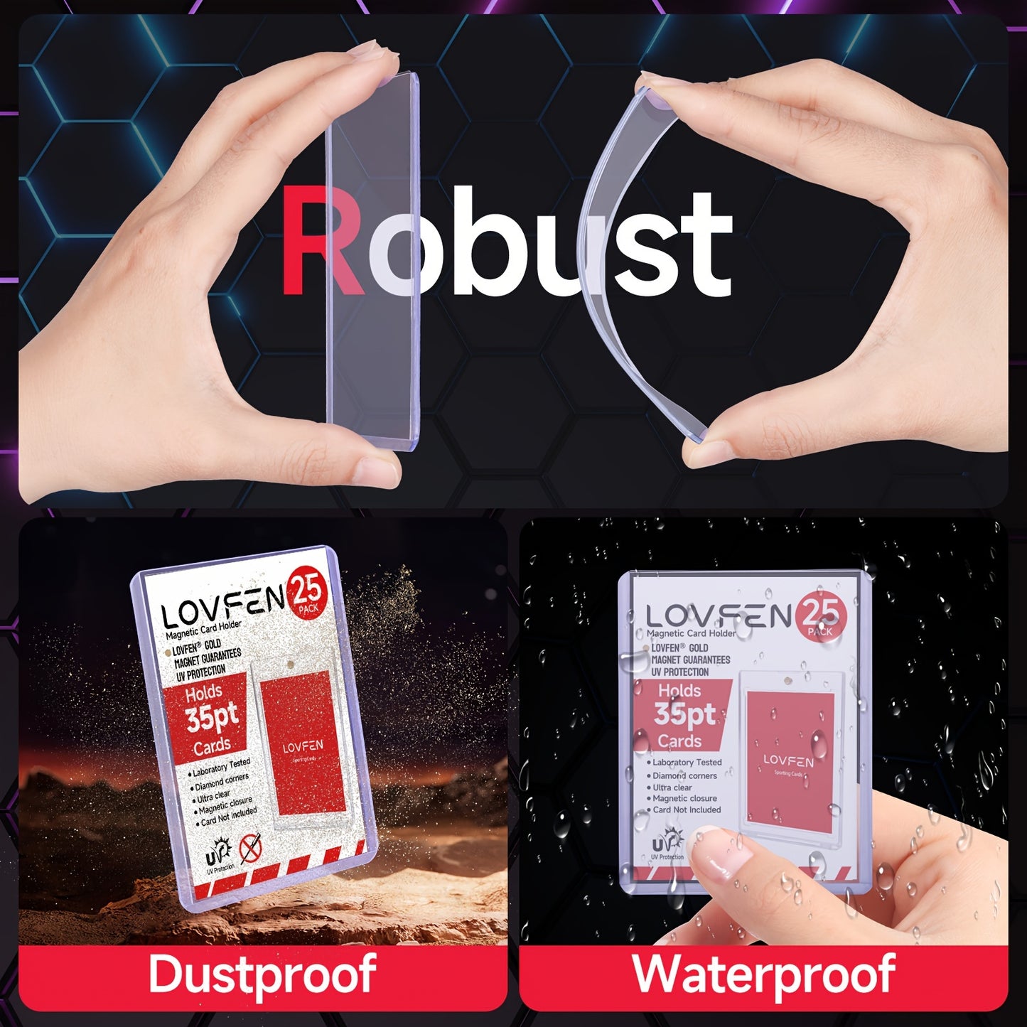 LOVFEN - 100 Count 35Pt Top Load for Cards -Clear, Durable 35Pt PVC Material, Protective And Acid-Free, 1 Packs of 100 - Ideal for Storing And Displaying, Halloween Christmas Gifts