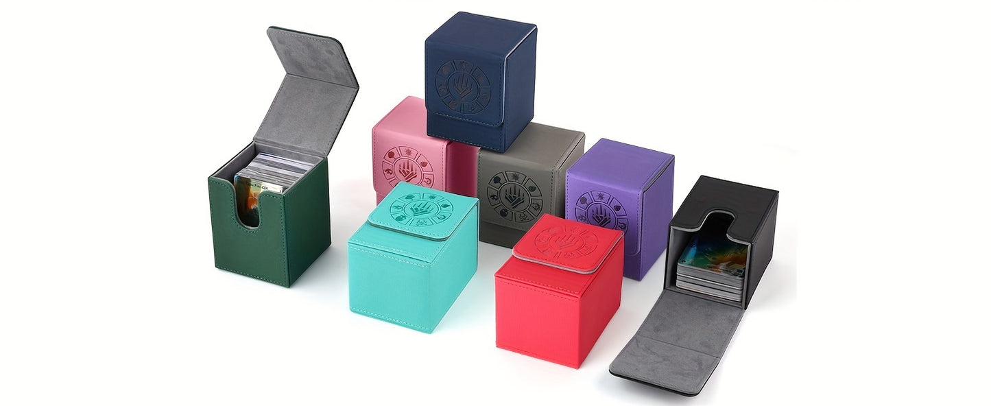 Card Box, 150+ Storage Space, with 50 Card Sleeves, Advanced Collection Edition MTG Card Box, Suitable for Trading Card Games Yugioh, etc