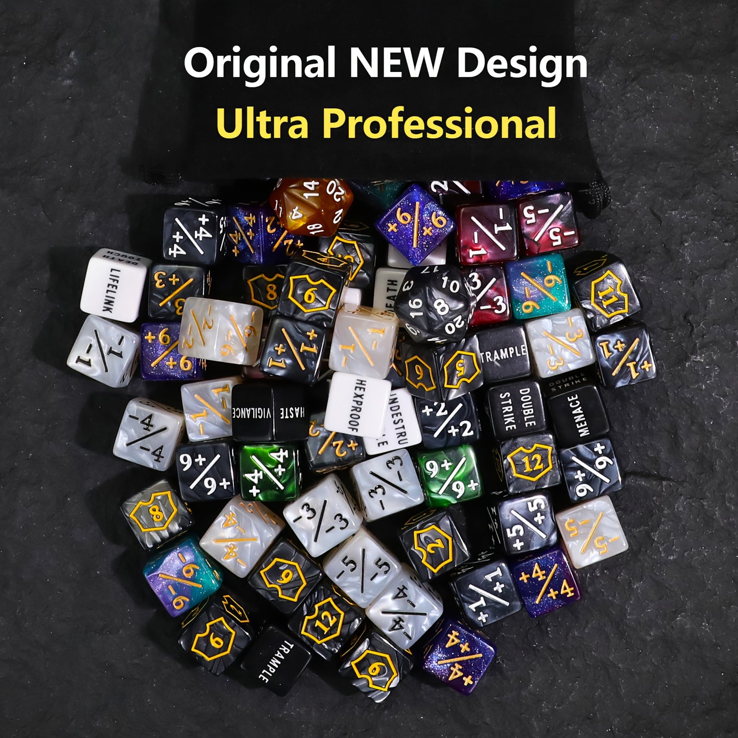 74pcs Dice Counters Keyword Counters Life Counter 1/+1 Counters Commander Buff Tokens 6 Sided Dice Set for This Great Magic Meeting, TCG, Card Games Accessories