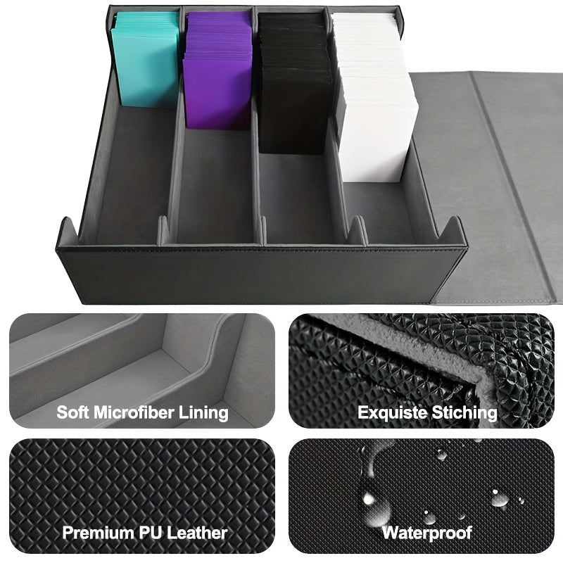 3000+ TCG Cards Storage Box | Magnetic Faux Leather Card Box, Fits for Magic, CCG Cards, Sports Cards
