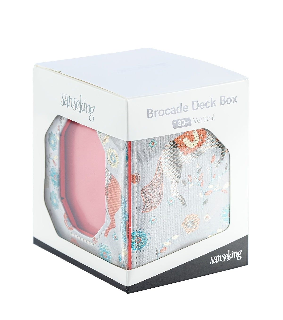 [Sanseking] 2026 New Brocade Deck Box | Chinese Style Sateen Magnetic Game Card Case With Display Window, Suitable For 130+ Sport Star Cards, Ideal For Birthday Gifts & Board Games