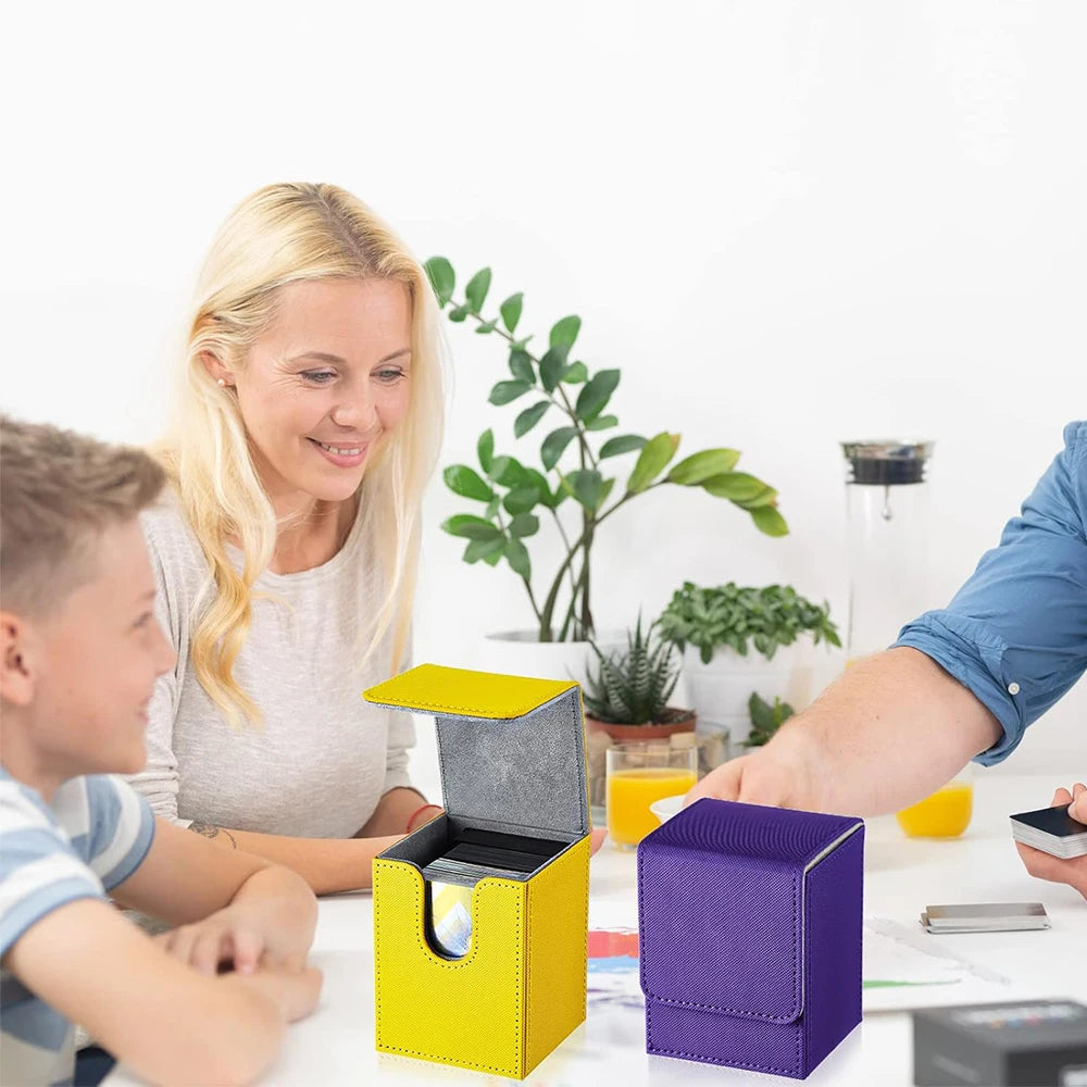 Caja para mazo resistente, duradera, ecológica y portátil, con esquinas cuadradas y personalizable, para guardar hasta 80 cartas; compatible con Magic: The Gathering, Yu-Gi-Oh y otros juegos