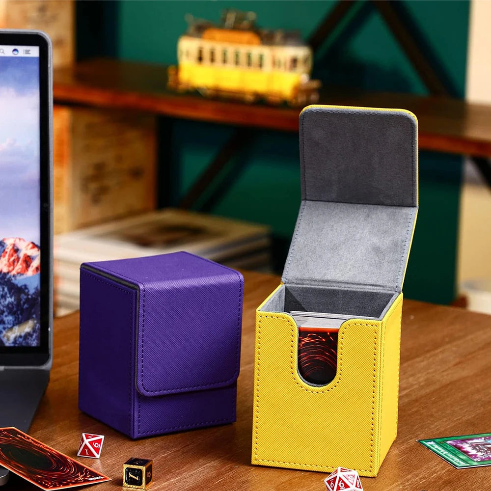 Caja para mazo resistente, duradera, ecológica y portátil, con esquinas cuadradas y personalizable, para guardar hasta 80 cartas; compatible con Magic: The Gathering, Yu-Gi-Oh y otros juegos