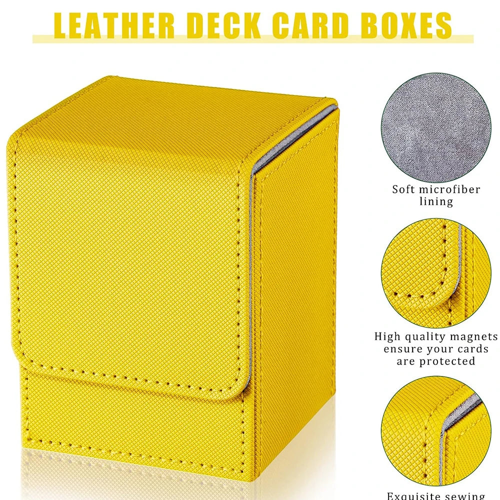 Caja para mazo resistente, duradera, ecológica y portátil, con esquinas cuadradas y personalizable, para guardar hasta 80 cartas; compatible con Magic: The Gathering, Yu-Gi-Oh y otros juegos