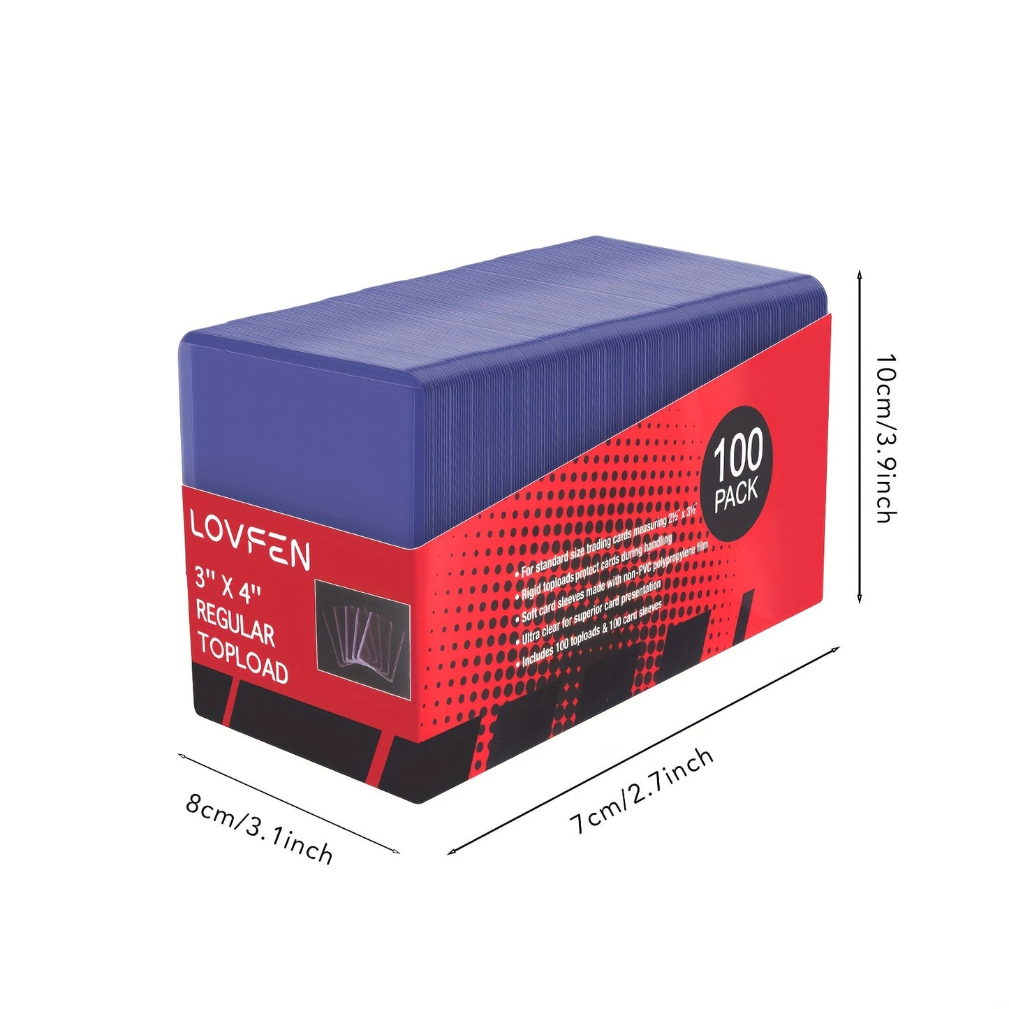 LOVFEN - 100 Count 35Pt Top Load for Cards -Clear, Durable 35Pt PVC Material, Protective And Acid-Free, 1 Packs of 100 - Ideal for Storing And Displaying, Halloween Christmas Gifts
