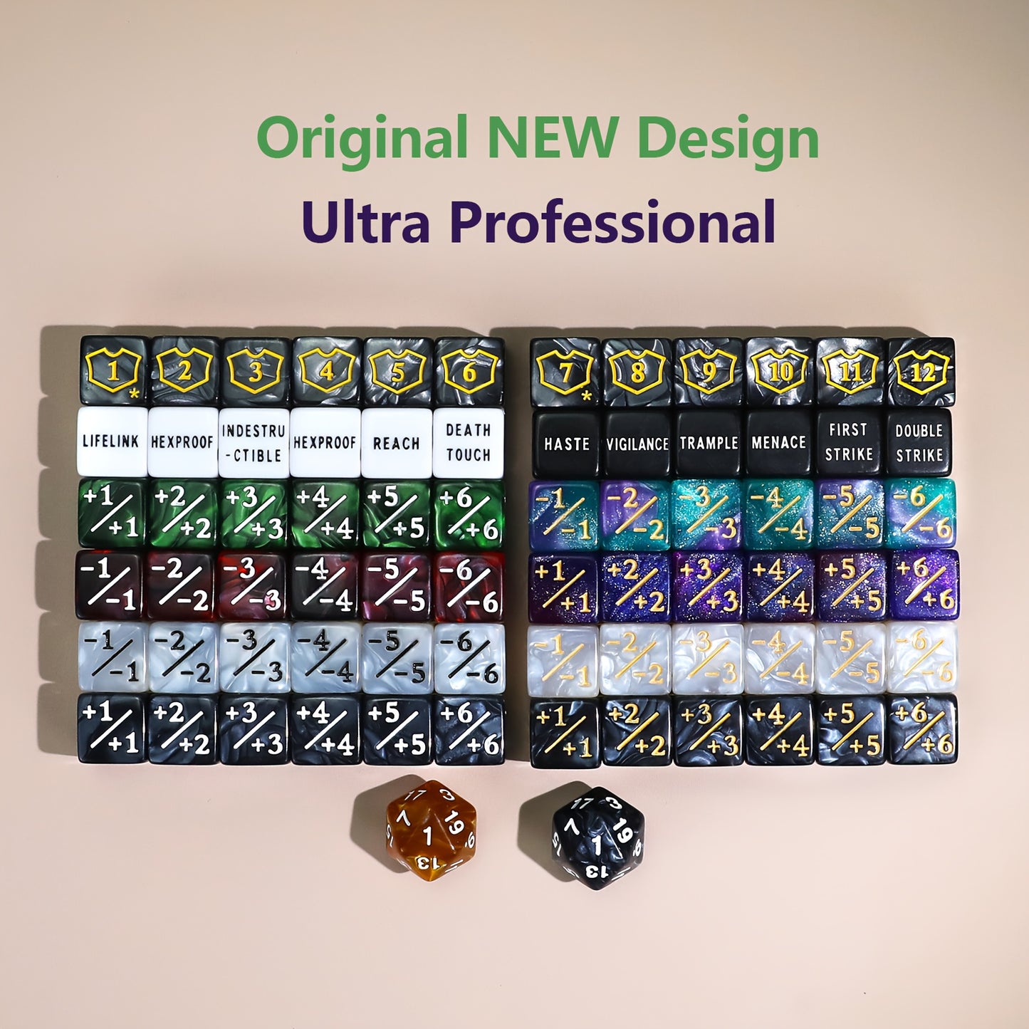 74pcs Dice Counters Keyword Counters Life Counter 1/+1 Counters Commander Buff Tokens 6 Sided Dice Set for This Great Magic Meeting, TCG, Card Games Accessories