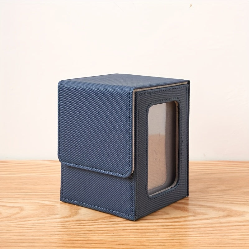 Caja premium apilable de almacenamiento para cartas de PU multicolor, con ventana de exhibición, para 120 cartas; adecuada para juegos de mesa TCG como MTG y PTCG.
