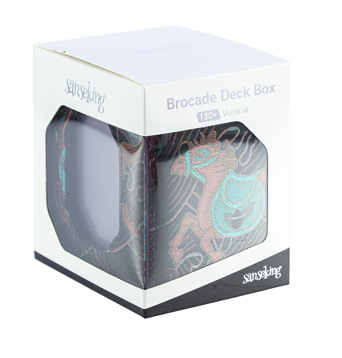 [Sanseking] 2026 New Brocade Deck Box | Chinese Style Sateen Magnetic Game Card Case With Display Window, Suitable For 130+ Sport Star Cards, Ideal For Birthday Gifts & Board Games