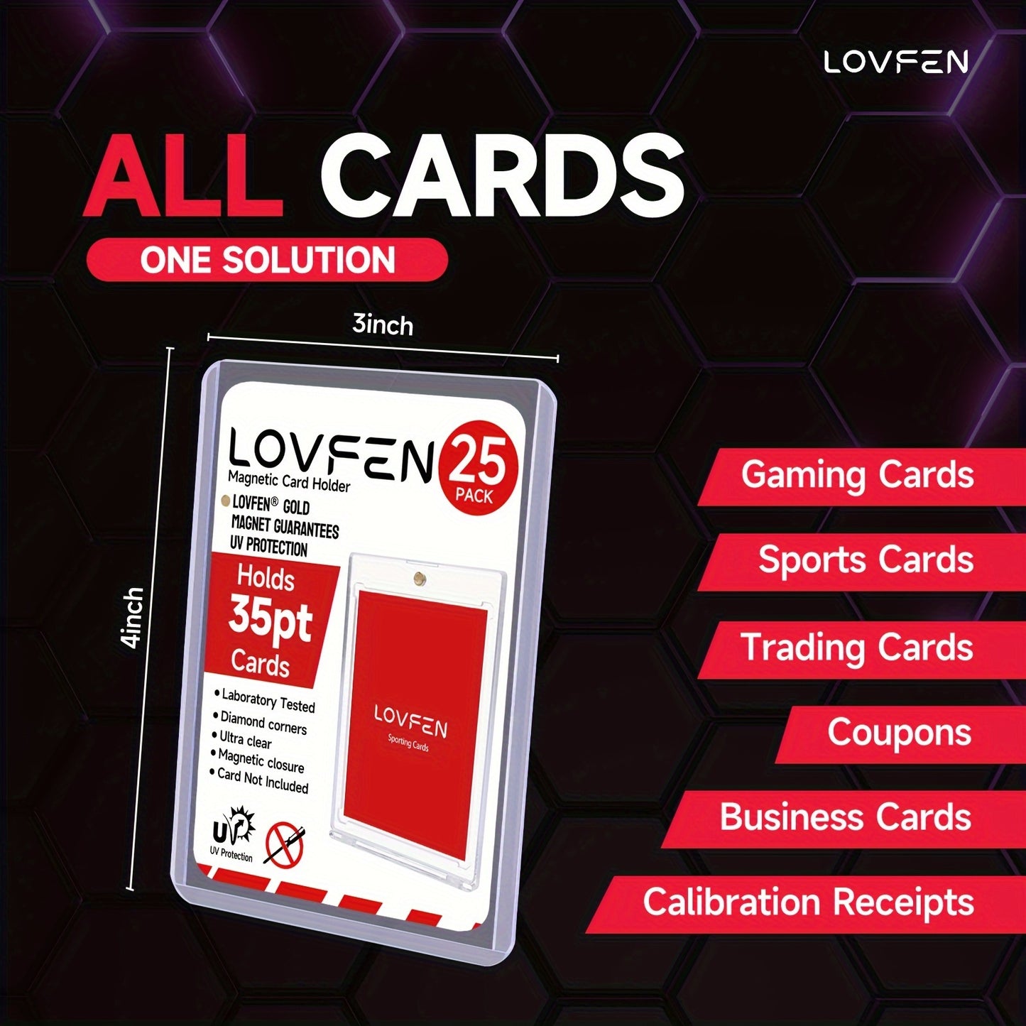 LOVFEN - 100 Count 35Pt Top Load for Cards -Clear, Durable 35Pt PVC Material, Protective And Acid-Free, 1 Packs of 100 - Ideal for Storing And Displaying, Halloween Christmas Gifts