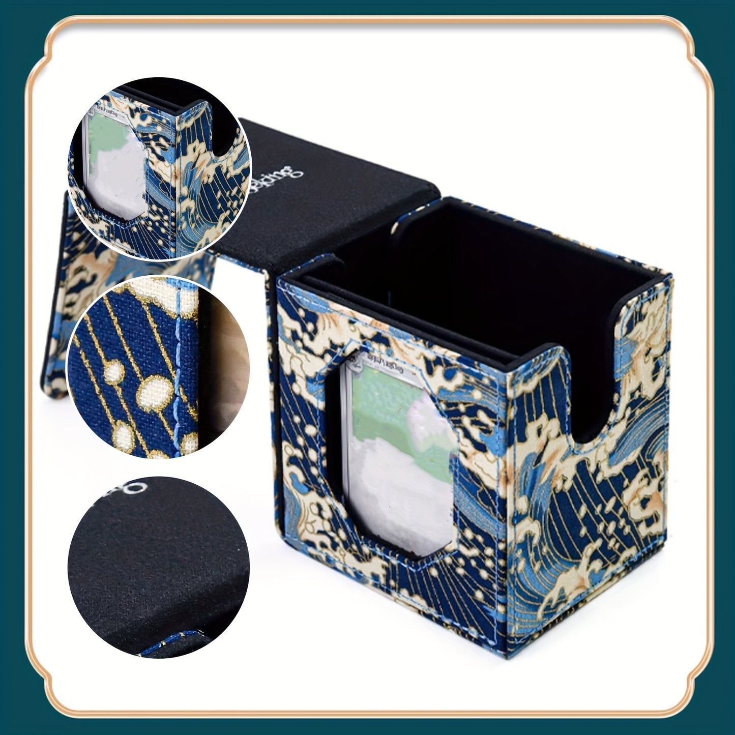 Caja premium magnética para cartas con ventana de exhibición, diseño asiático – 1 unidad